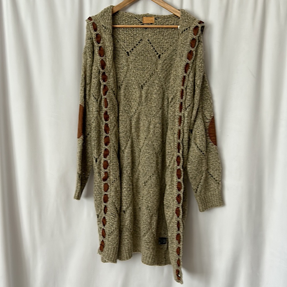 POL Comfy Gray Hooded Long Knit Sweater Jacket Coat **Size S** 🌸🌸 - Picture 1 of 4